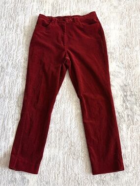Women’s Red Corduroy Pants Straight Leg Size 10 Gorpcore